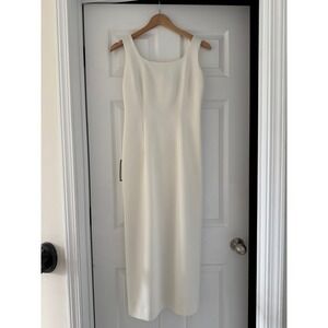 Ann Taylor Vintage White Sleeveless Long Slip Dress Carolyn Kennedy Minimalist